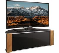 Mda Designs Sirius 1200 Black With Remote Friendly Beam Thru Glass Door Walnut/oak Trims Up To 55" Flat Tv Cabinet