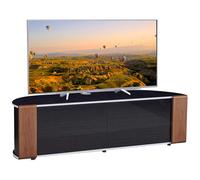 Mda Designs Sirius 1600 Black With Beamthru Remote-Friendly Walnut Oak Interchangeable Trims For Flat Screen Tvs Up To 70"