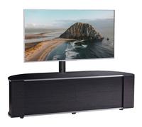 MDA Designs Sirius 1600 Cabinet with BeamThru Remote-Friendly Gloss Black with Black Trims for Flat Screen TVs up to 65" with Mounting Bracket