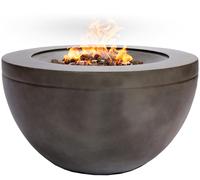 MDA Designs TABITI Dark Grey Gas Fire Pit for Garden & Patio - Luxurious Eco-Stone Finish Outdoor Heater Fire Pit