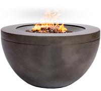 Mda Designs Tabiti Dark Grey Lavish Garden And Patio Fire Pit With Eco-Stone Finish