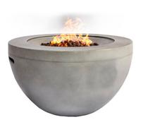 Mda Designs Tabiti Light Grey Lavish Garden And Patio Fire Pit With Eco-Stone Finish