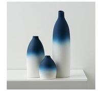 Mdaolv Blue and White Vase Set - Navy Blue Coastal Decor for Kitchen Island, Living Room, Office Table, Fireplace Mantle, Bathroom Shelf - Ceramic Centerpiece Table Decorations