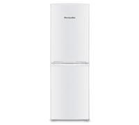 MDAS144W 48cm Wide Static Fridge Freezer 142L Freestanding 60/40 Fridge Freezer White Compact LED Light Adjustable Shelves Energy Efficient