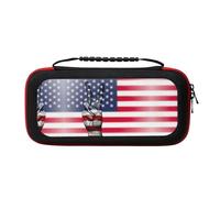 MDATT America Flag and Hippie Peace Portable Travel All Protective Bag Soft Lining for Switch Console Pro Controller Accessories