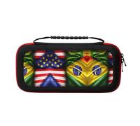 MDATT American and Brazilian Flags Portable Travel All Protective Bag Soft Lining for Switch Console Pro Controller Accessories