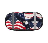 MDATT American Flag Fly Eagle 1 Large Pencil Case Pouch,Soft Pencil Pouch Organizer with Zipper,Portable Pencil Case for Adult