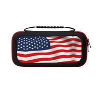 MDATT American Flag Patriotic Portable Travel All Protective Bag Soft Lining for Switch Console Pro Controller Accessories