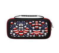 MDATT American Flag Stars Stripes Portable Travel All Protective Bag Soft Lining for Switch Console Pro Controller Accessories