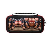 MDATT American Flag with Cowboy Boots Portable Travel All Protective Bag Soft Lining for Switch Console Pro Controller Accessories
