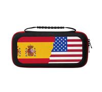 MDATT American Spain Flag Portable Travel All Protective Bag Soft Lining for Switch Console Pro Controller Accessories