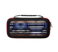 MDATT American Thin Blue Line Flag Portable Travel All Protective Bag Soft Lining for Switch Console Pro Controller Accessories