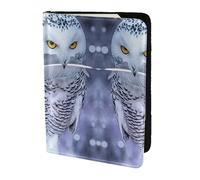 MDATT Arctic Owl Printing Cowhide Travel Passport Wallet for Women Men Document Organizer Passports Holder for Travel