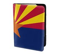 MDATT Arizona Flag Printing Cowhide Travel Passport Wallet for Women Men Document Organizer Passports Holder for Travel