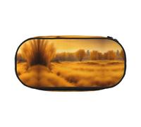 MDATT Autumn Golden Grass Landscapes Large Pencil Case Pouch,Soft Pencil Pouch Organizer with Zipper,Portable Pencil Case for Adult