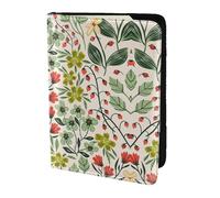 MDATT Beautiful Flowers Printing Cowhide Travel Passport Wallet for Women Men Document Organizer Passports Holder for Travel
