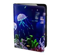 MDATT Beautiful Jellyfish 1 Printing Cowhide Travel Passport Wallet for Women Men Document Organizer Passports Holder for Travel