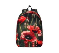 MDATT Beautiful Red Poppy Flower Printing Drawstring Backpack Bag, Students' String Backpack Bulk Cinch Sack Tote Bags For Gym Traveling Boys Girls