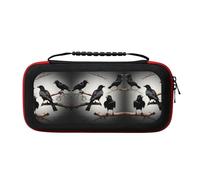 MDATT Black Crow Birds On A Branch Portable Travel All Protective Bag Soft Lining for Switch Console Pro Controller Accessories