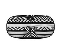 MDATT Black White Stripe Large Pencil Case Pouch,Soft Pencil Pouch Organizer with Zipper,Portable Pencil Case for Adult
