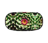 MDATT Blooming Cactus Flower Large Pencil Case Pouch,Soft Pencil Pouch Organizer with Zipper,Portable Pencil Case for Adult