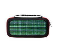 MDATT Blue and Green Scottish Tartan Portable Travel All Protective Bag Soft Lining for Switch Console Pro Controller Accessories