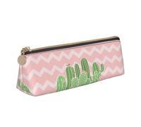 MDATT Cactus Desert Multifunctional Leather Pencil Case with Large Storagecapacity Classic Triangular Design