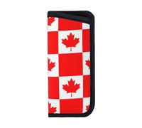 MDATT Canadian Flag Soft Sunglasses Pouch, Compact Travel-Friendly Glasses Case Soft, For Jetsetters