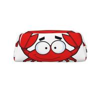 MDATT Cartoon Crab Printing Cute Pen Stationery Bag Leather Pencil Pouch for Students Zipper Bag for Pens,Pencils,Markers
