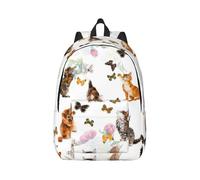 MDATT Cat Butterfly Printing Drawstring Backpack Bag, Students' String Backpack Bulk Cinch Sack Tote Bags For Gym Traveling Boys Girls