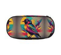 MDATT Colorful Bird Large Pencil Case Pouch,Soft Pencil Pouch Organizer with Zipper,Portable Pencil Case for Adult