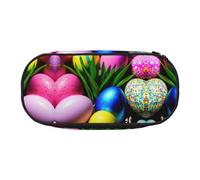 MDATT Colorful Easter Eggs Large Pencil Case Pouch,Soft Pencil Pouch Organizer with Zipper,Portable Pencil Case for Adult
