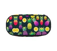 MDATT Colorful Fruit Pineapple Large Pencil Case Pouch,Soft Pencil Pouch Organizer with Zipper,Portable Pencil Case for Adult