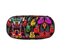 MDATT Colorful Guitar Large Pencil Case Pouch,Soft Pencil Pouch Organizer with Zipper,Portable Pencil Case for Adult