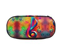 MDATT Colorful Musical Note Large Pencil Case Pouch,Soft Pencil Pouch Organizer with Zipper,Portable Pencil Case for Adult