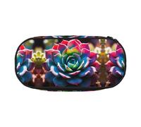 MDATT Colorful Succulent Large Pencil Case Pouch,Soft Pencil Pouch Organizer with Zipper,Portable Pencil Case for Adult