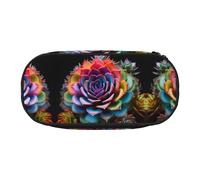 MDATT Colorful Succulent Large Pencil Case Pouch,Soft Pencil Pouch Organizer with Zipper,Portable Pencil Case for Adult
