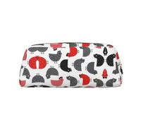 MDATT Creative Cartoon Chicken Printing Cute Pen Stationery Bag Leather Pencil Pouch for Students Zipper Bag for Pens,Pencils,Markers