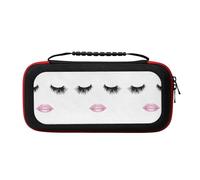 MDATT Eyelash Lip White Portable Travel All Protective Bag Soft Lining for Switch Console Pro Controller Accessories