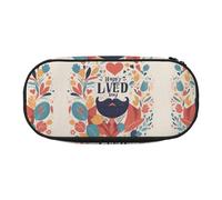 MDATT Fathers Day Love Dad 1 Large Pencil Case Pouch,Soft Pencil Pouch Organizer with Zipper,Portable Pencil Case for Adult