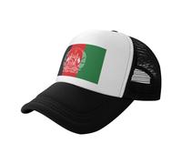 MDATT Flag of Afghanistan Mesh Baseball Cap Adjustable Twill Bulk with Ponytail Hole Washed Dad Hat for Men Women, Black, One size