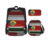 MDATT Flag of Hawaii American Backpacks Study Backpacks with Lunch Box Pencil Case Canvas Travel Bag for Elementary Student