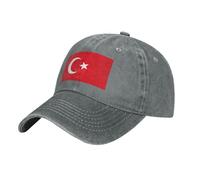 MDATT Flag of Turkey Baseball Cap Adjustable Twill Bulk with Ponytail Hole Washed Dad Hat for Men Women, Gray, One size