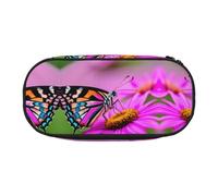 MDATT Floral with Butterfly Large Pencil Case Pouch,Soft Pencil Pouch Organizer with Zipper,Portable Pencil Case for Adult