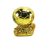 MDATT Football Golden Ballon Trophy Champion Trophy World's Best Player MVP Shooter Awards World Cup replica Resin Crafts Souvenir Gifts,15CM-Without lettering board