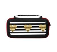 MDATT Gold Heart Stripe Portable Travel All Protective Bag Soft Lining for Switch Console Pro Controller Accessories