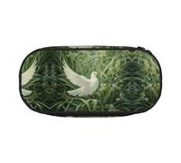 MDATT Grass and Dove Large Pencil Case Pouch,Soft Pencil Pouch Organizer with Zipper,Portable Pencil Case for Adult