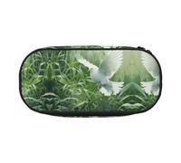 MDATT Grass and Dove Large Pencil Case Pouch,Soft Pencil Pouch Organizer with Zipper,Portable Pencil Case for Adult