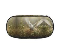 MDATT Grass and Dove Large Pencil Case Pouch,Soft Pencil Pouch Organizer with Zipper,Portable Pencil Case for Adult
