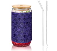 MDATT Haunted Mansion Printing 16oz Drinking Glasses with Lids and Straws,Cute Water Glasses for Juice,Beer,Coffee,Tea